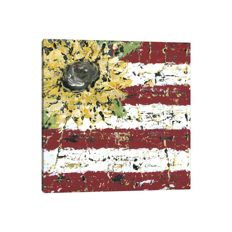 Sunflower Flag by Ashley Bradley - Wrapped Canvas Painting