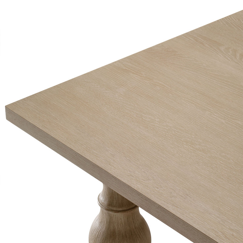 Maven Lane Leon Traditional Wooden Dining Table in Antiqued White Finish