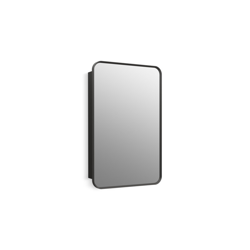 Verdera Surface Mount or Recessed Rectangular Framed Medicine Cabinet, Matte Black, 34" H x 22" W x 4.18" D