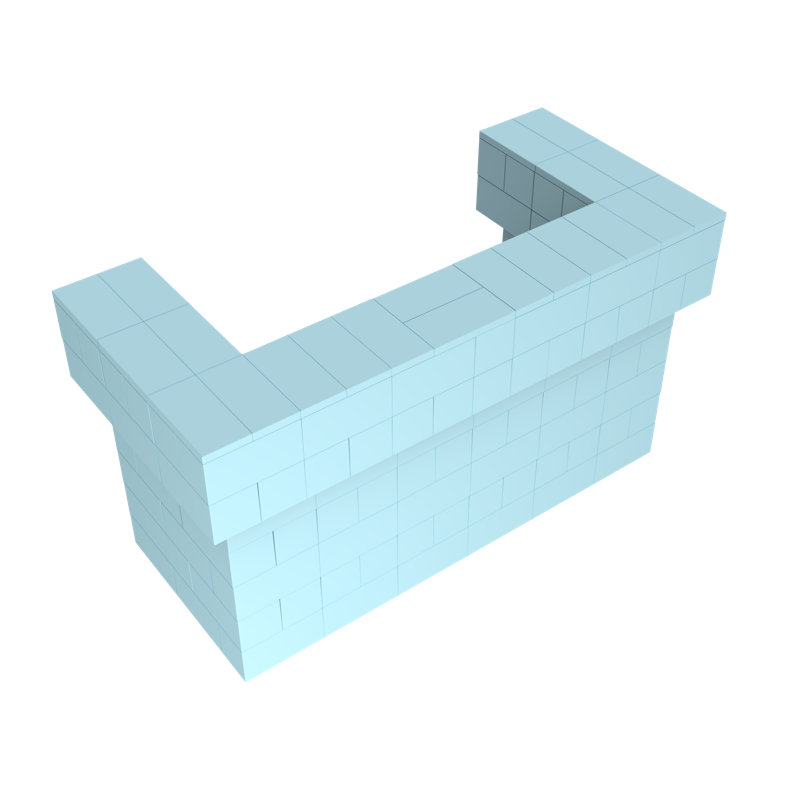 Ensemble de bar / comptoir en porte-à-faux 2 couches EverBlock, Bleu clair, H 43 po x l 78 po x P 24 po