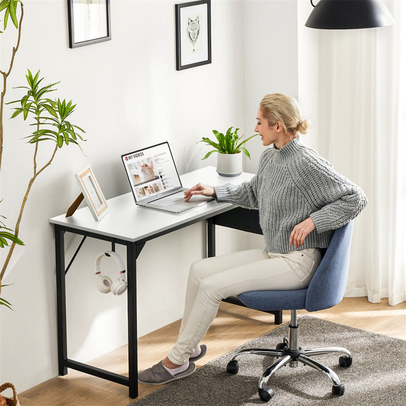 Bureaux de travail modernes en bois de style simple avec rangement, Blanc