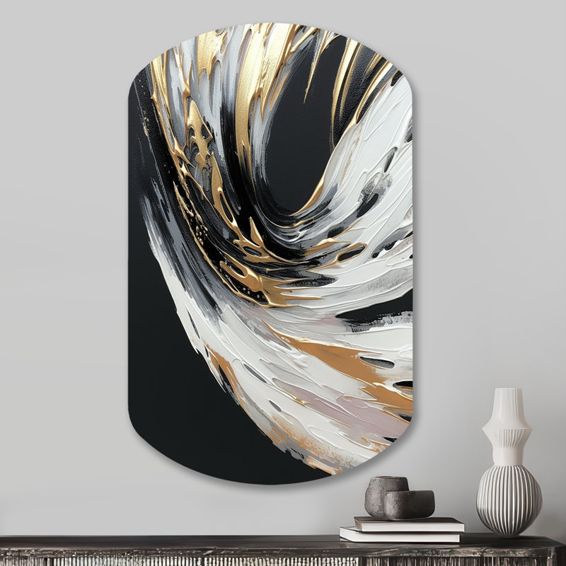 Wilde - Art mural asymétrique en métal abstrait en forme de cylindre, H 31 po x l 19 po