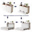 Armoire pour grand lit escamotable avec cadre en bois massif à 2 tiroirs USB-2003582804