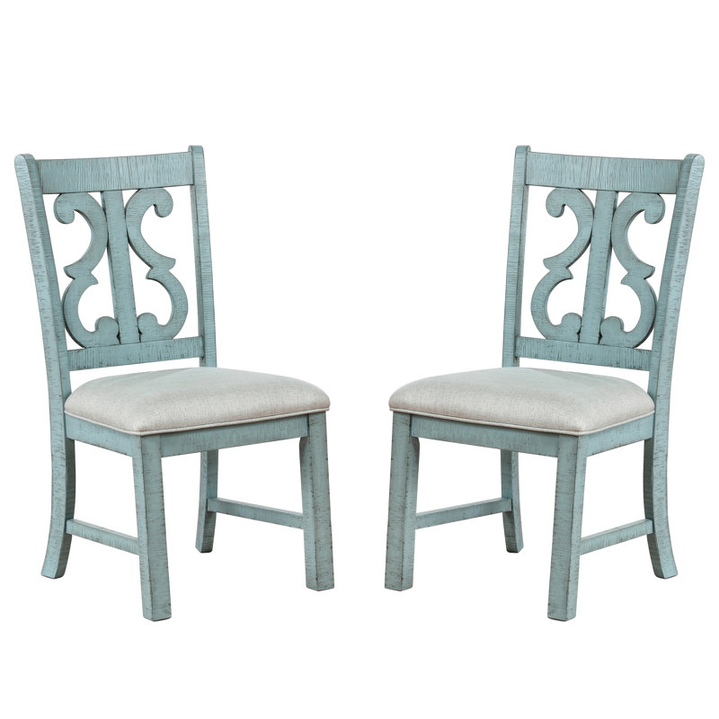 Chaise d'appoint Bella Queen Anne, Bleu clair antique