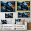 «Blue Yellow Motorcy Symphony», reproduction d'art sur toile encadrée-2128945718-2128945722
