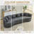 Compression Cloud Sectionals Chenille 111.5 Inch Modern Sofa For Home