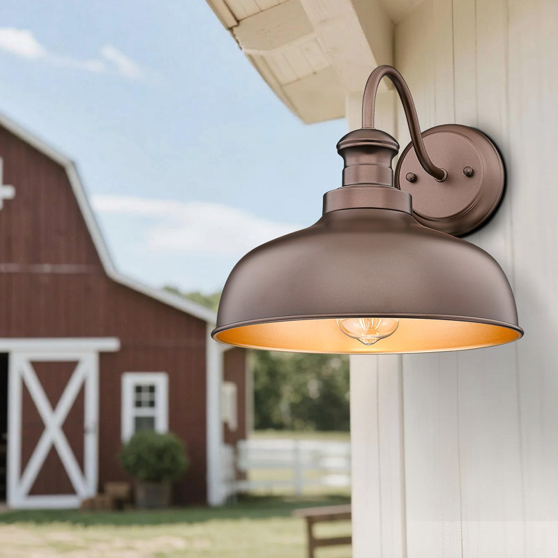 Oil-Rubbed Bronze Outdoor Barn Light For Farmhouse, Weather Resistant Outdoor Wall Sconce, Outside Lighting For Porch, Garage, Patio, Entryway(Oil-Rubbed Bronze, 3 Pack)
