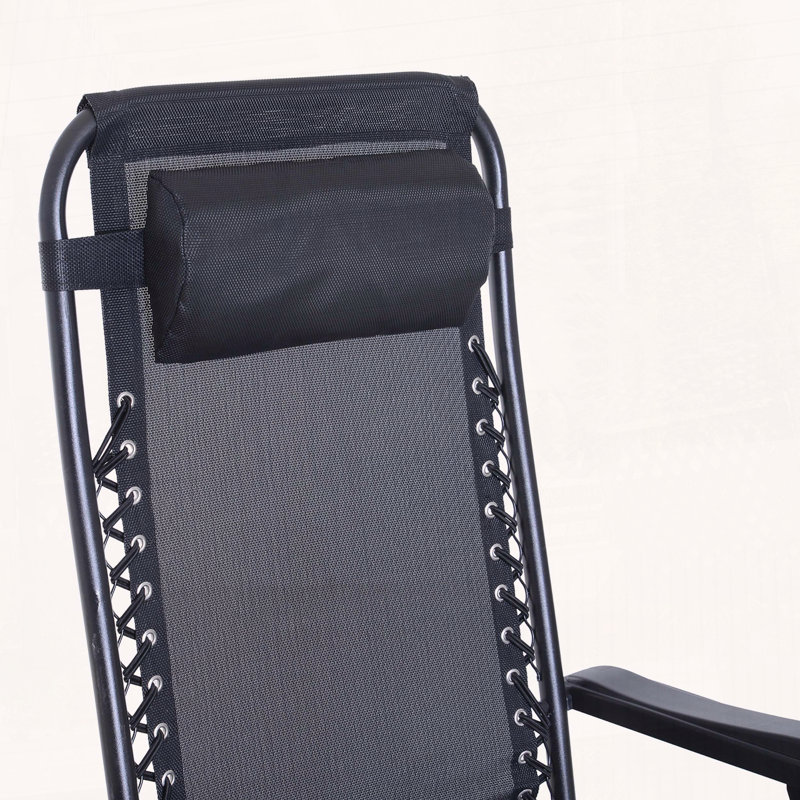 Chaise berçante inclinable pliable Zero Gravity, Black
