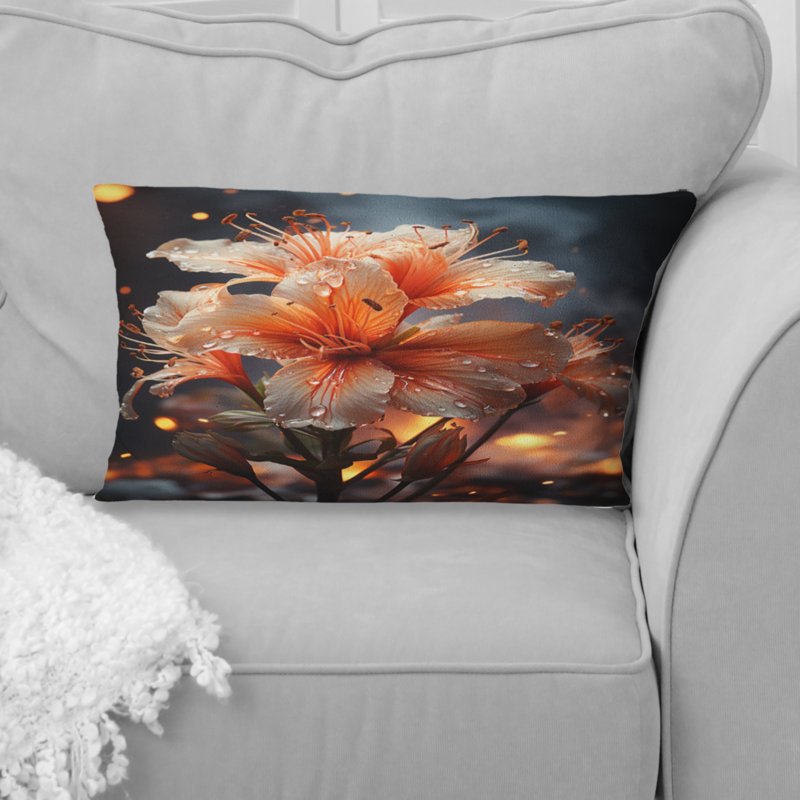 Coussin Coral Flower Autumn Radiance II - Fleurs imprimées
