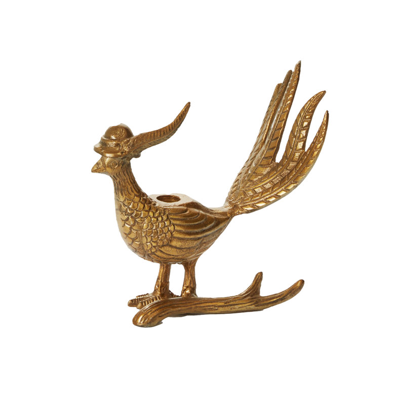 E+E Pheasant Candlestick, 8.25"x 4.25"x 8.25"