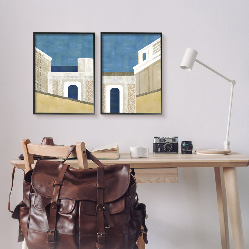 Blocked Architecture Classic, L 16 po x H 20 po, Giclée encadrée noir minuit