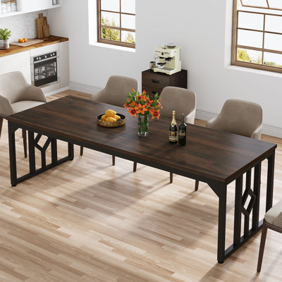 787Inch Dining Table With Sideboard Cabinet For 6 To 8 People