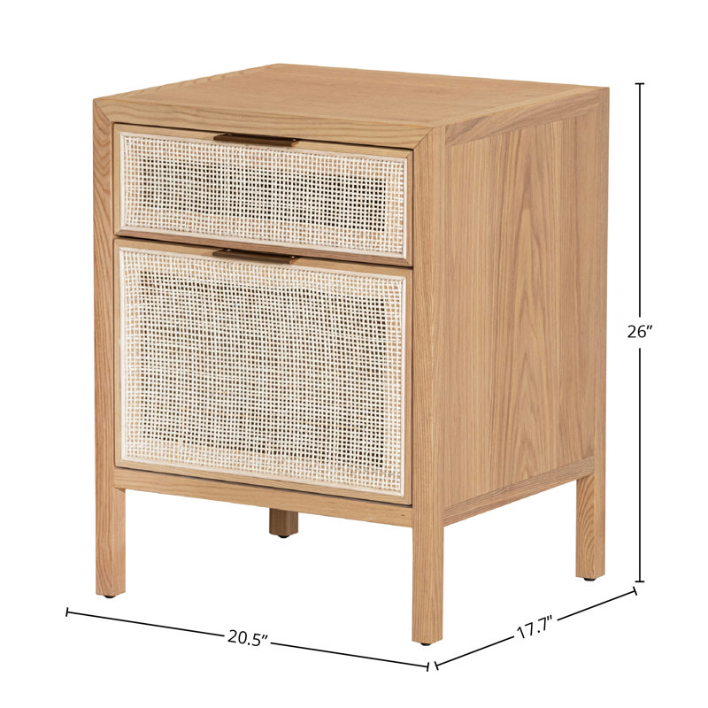 Commode décorative 2 tiroirs, Brun