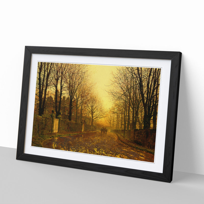 Autumn Evening by John Atkinson Grimshaw - Picture Frame Graphic Art, Black Framed, 27cm H x 36cm W x 2cm D