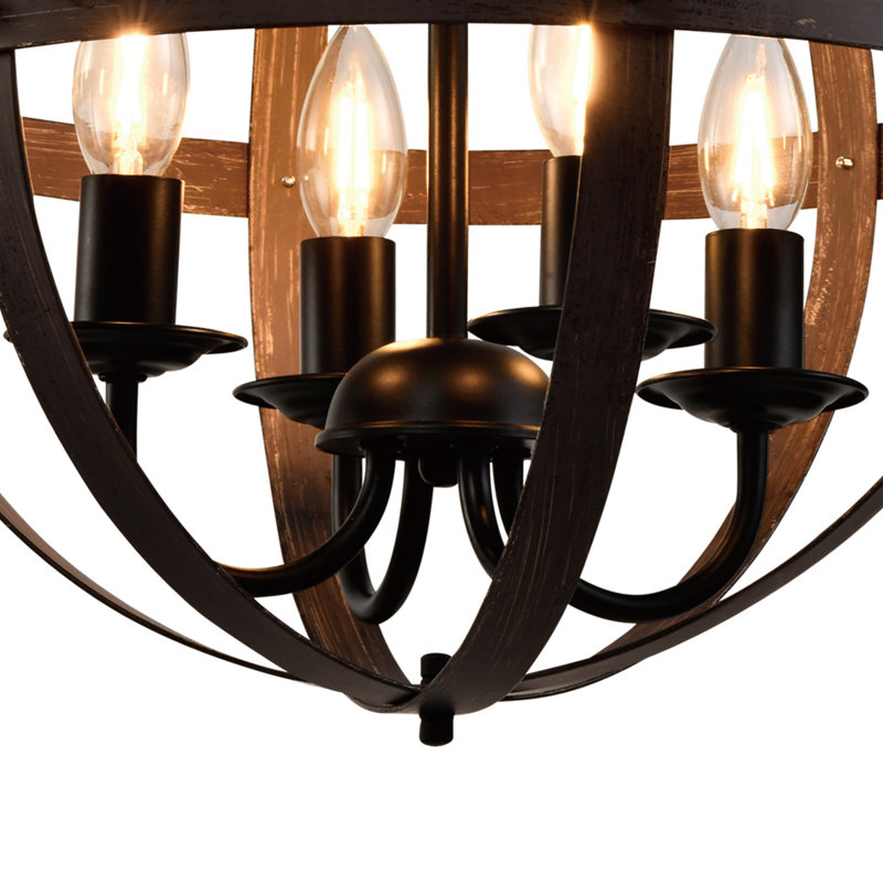 Balfe 4 - Light Wood/Black Pendant