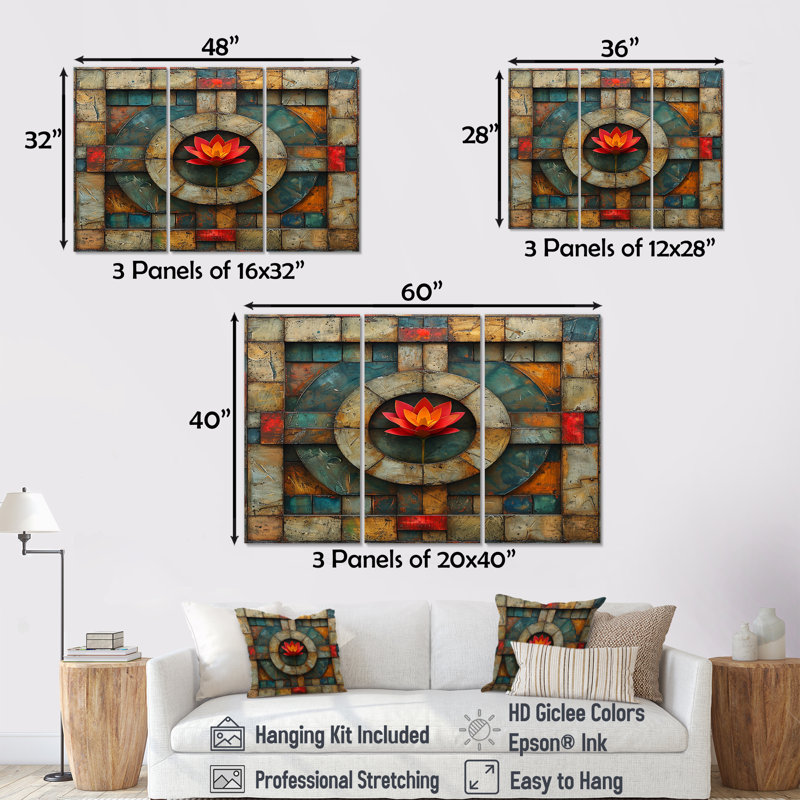 Chilmark - ensemble d'art mural tulipe, Toile tendue, H 40 po x l 60 po x P 1 po