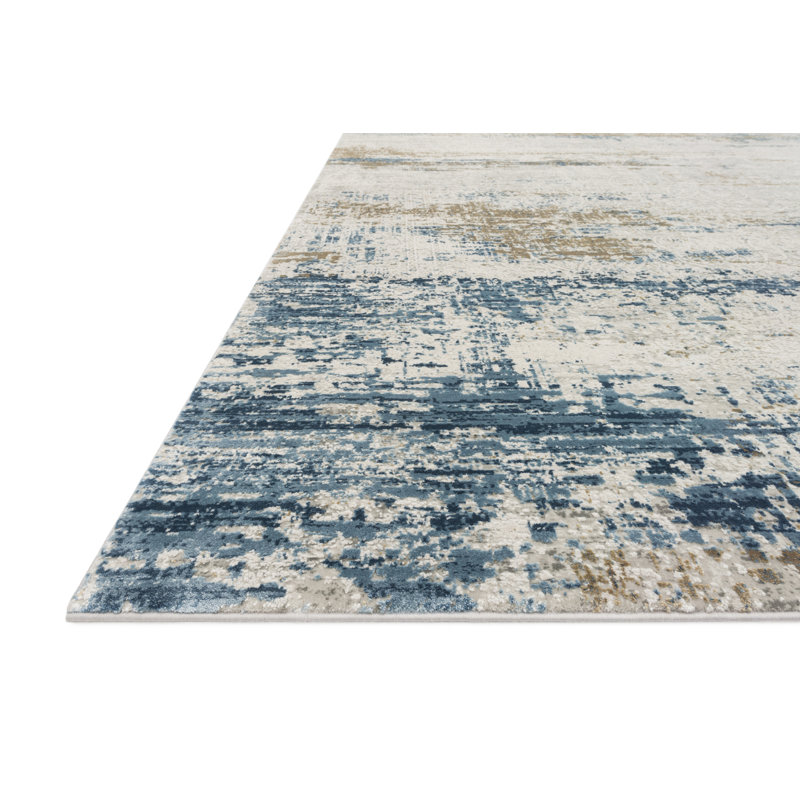 Jeffrey Viscose Abstract Indoor Rug, Rectangle 3'7" x 5'7"