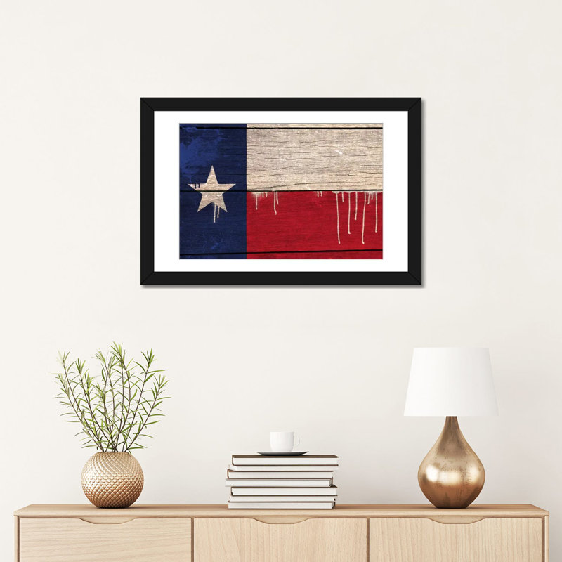 « flags texas planchess », impression sur toile tendue, impression sur toile tendue, H 16 po x l 24 po x P 1 po, Blanc