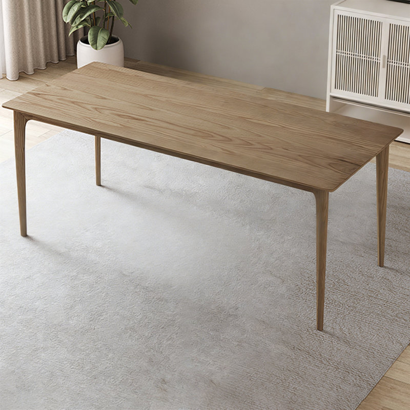 Table de salle à manger rectangulaire en bois manufacturé brun, H 29,53 po x L 55,12 po x l 27,56 po