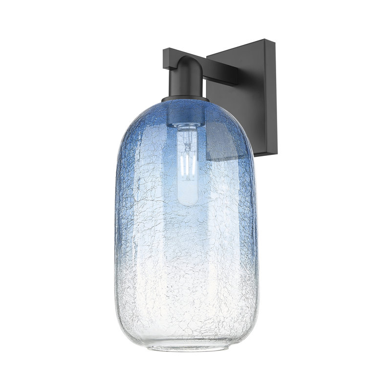 Maestas - 1 Light Wall Mount Sconce, Sapphire Blue, Matte Black