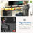 40 Inch Black Fixed Home Office Desk, 4 Drawers + Storage Shelf with LED Light & Power Strip-873874425-873874428