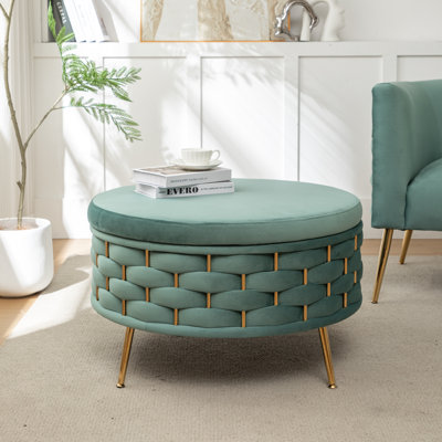 Cristen Upholstered Round Storage Ottoman