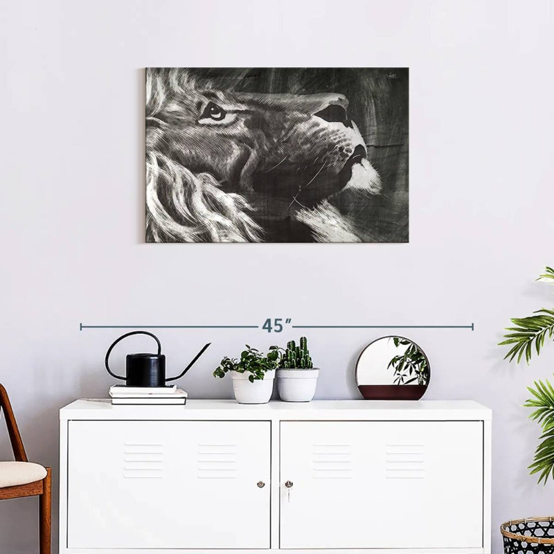 Brampt Chalk Lion, 20" H x 30" W