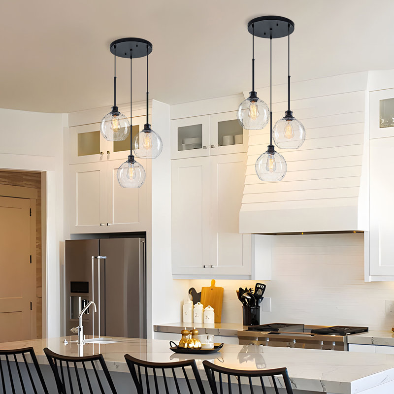 Concow 3 - Light Matte Black Cluster Pendant, Swirled
