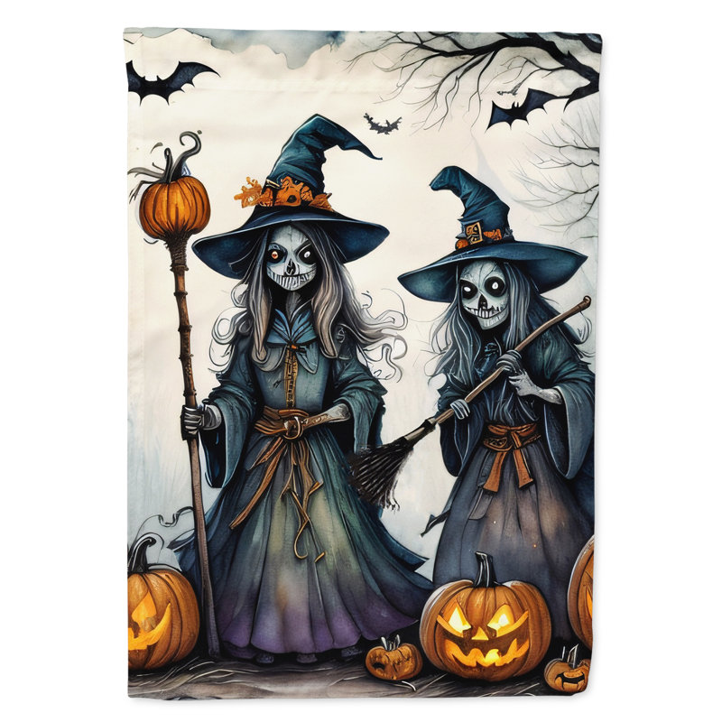 Witches Spooky Halloween House Flag