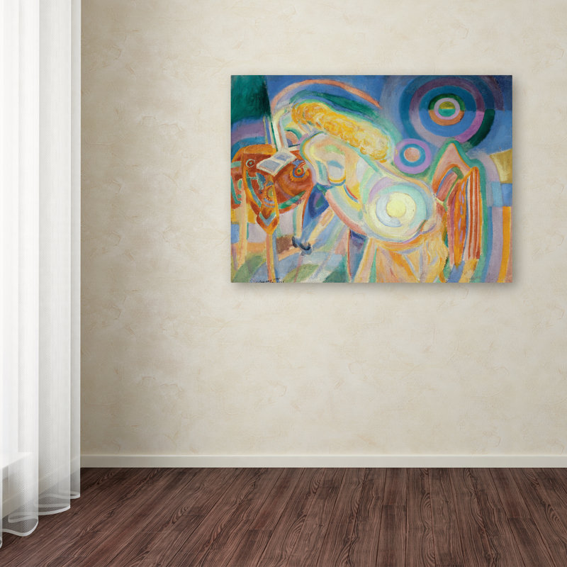 « nu femme reading 2 », reproduction sur toile tendue, H 14 po x l 19 po