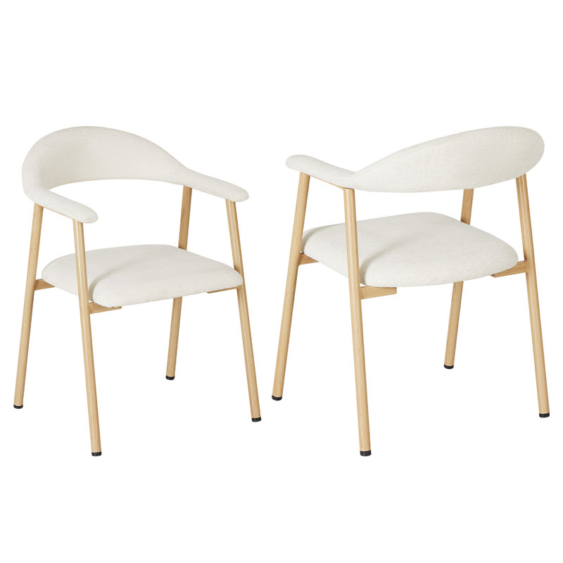  Chaises de salle à manger rembourrées Modern, Beige, 2