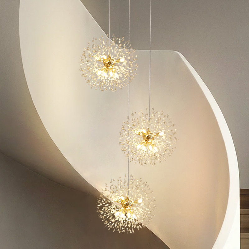 Dandelion 24-Light Crystal Cluster Sputnik Pendant