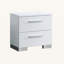 Table de chevet 2 tiroirs en bois, blanc brillant