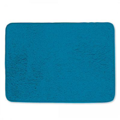Solid Blue Background Bath Mat