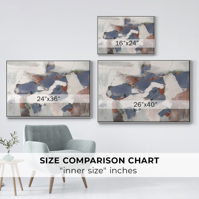 «Blue Abstract», reproduction sur toile, Blanc, H 41 po x l 27 po x P 2 po