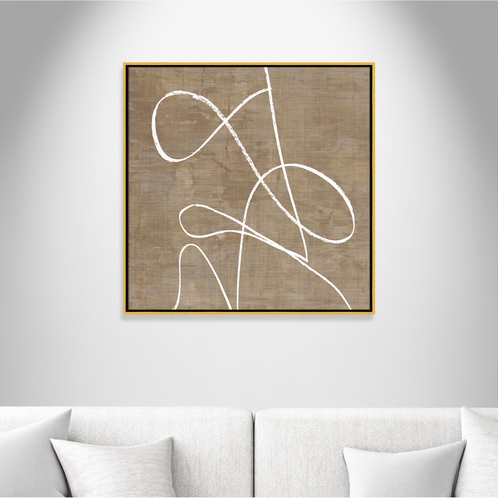 Catana "Swooping Lines" Print, 31.5" H x 31.5" W, Gold