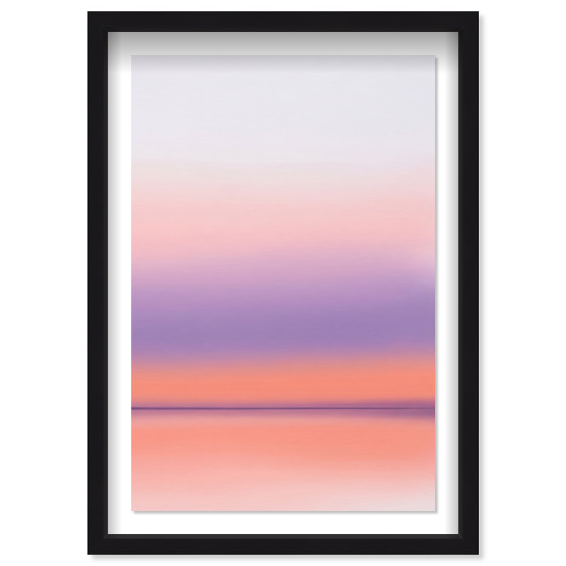 Peach Coastline Print by Oliver Gal, 16.5"H x 11.5"W, Black Shadowbox