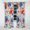 Carreaux turcs floraux rouges et bleus III - rideau traditionnel en velours - obscurcissant - 1 panneau
