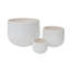 Ensemble de 3 pots de fleurs ronds en oxyde de magnésium, 21,65/14,17/8,66 pouces, avec motif tissé