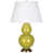 Céramique émaillée jaune citron / laiton antiqu