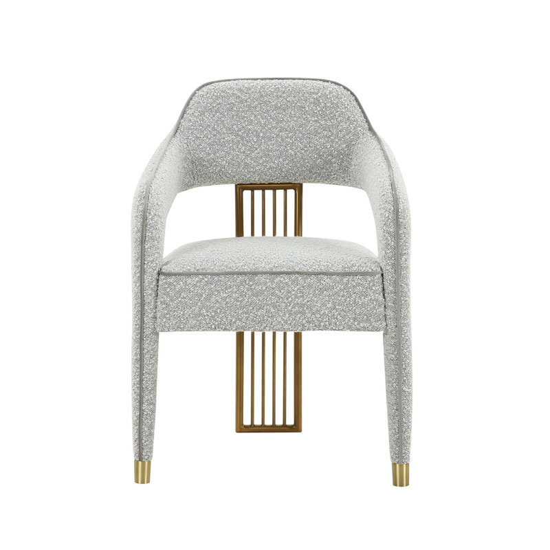 Chaise de salle à manger Isaac Performance Boucle en gris, Gris bouclé