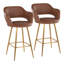 Tabouret de bar à hauteur fixe 26 "avec pieds en métal et repose-pieds carré Lake-1405943446-1405943440