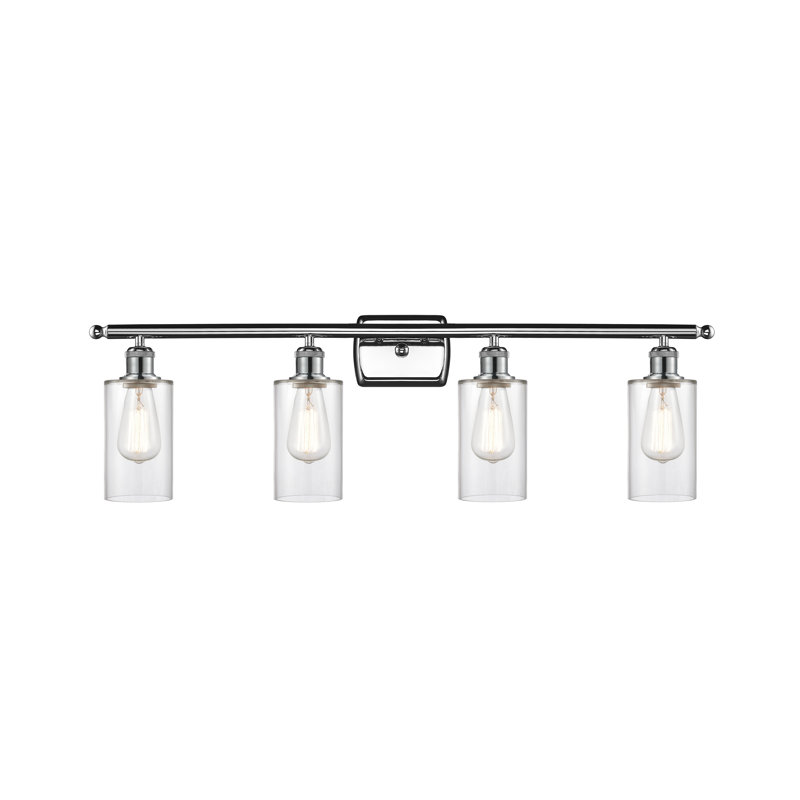 Mallette 4 - Light Dimmable Vanity Light, 60 Watt Vintage Incandescent Bulb, Clear, Polished Chrome