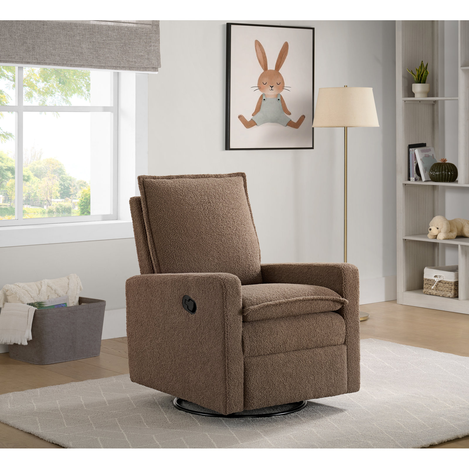 Uptown 360-Degree Swivel Glider Recliner, Teddy Brown