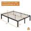 Cadre de lit plateforme en métal Marple de 40 cm (16 pouces) avec lattes en bois, sommier robuste, conception silencieuse, rangement sous le lit, format King-1688231258