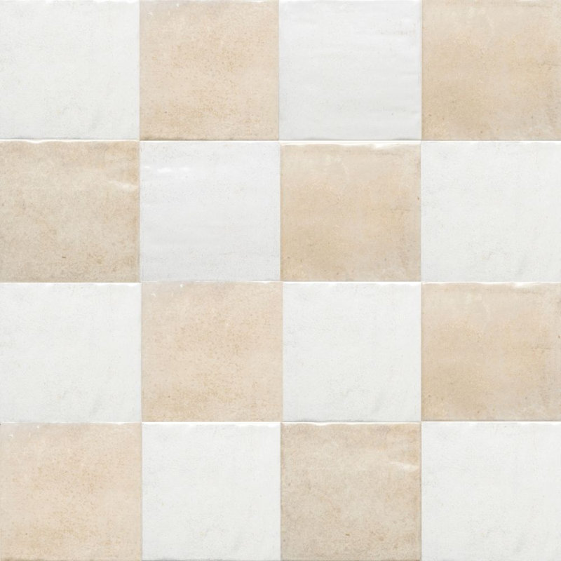 Carreau de porcelaine brillant 4 "x 4" Vela, Checkerboard Clean & Home