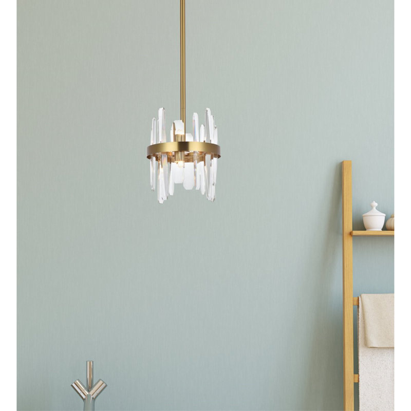 Marlow 6 - Light Unique/Statement Pendant, 57.5" H x 10" W x 10" D, Satin Gold
