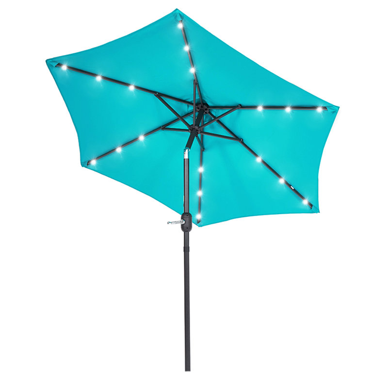 Parasol de marché lumineux 7,5 pi Asylbek, Bleu lac