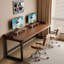 Bureau rectangulaire en bois massif de couleur noyer clair-118614552-118614554