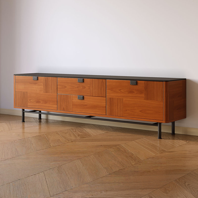 Meuble télé Creative Minimalist, H 21,65 po x L 78,74 po x l 14,96 po, Brun / Noir